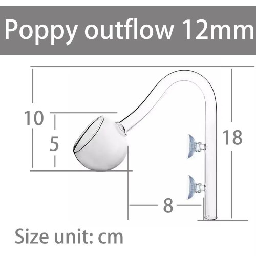 Aquapro Poppy Premium Glass Pipe 12mm Dış Filtre Cam Emiş Basış